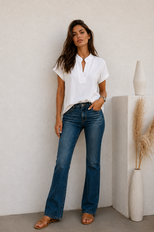 Elisa - Blusa elegante con cuello refinado