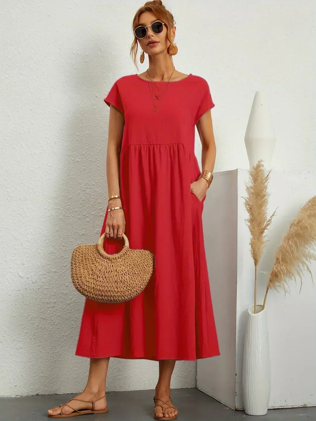 Paula - Vestido midi fluido