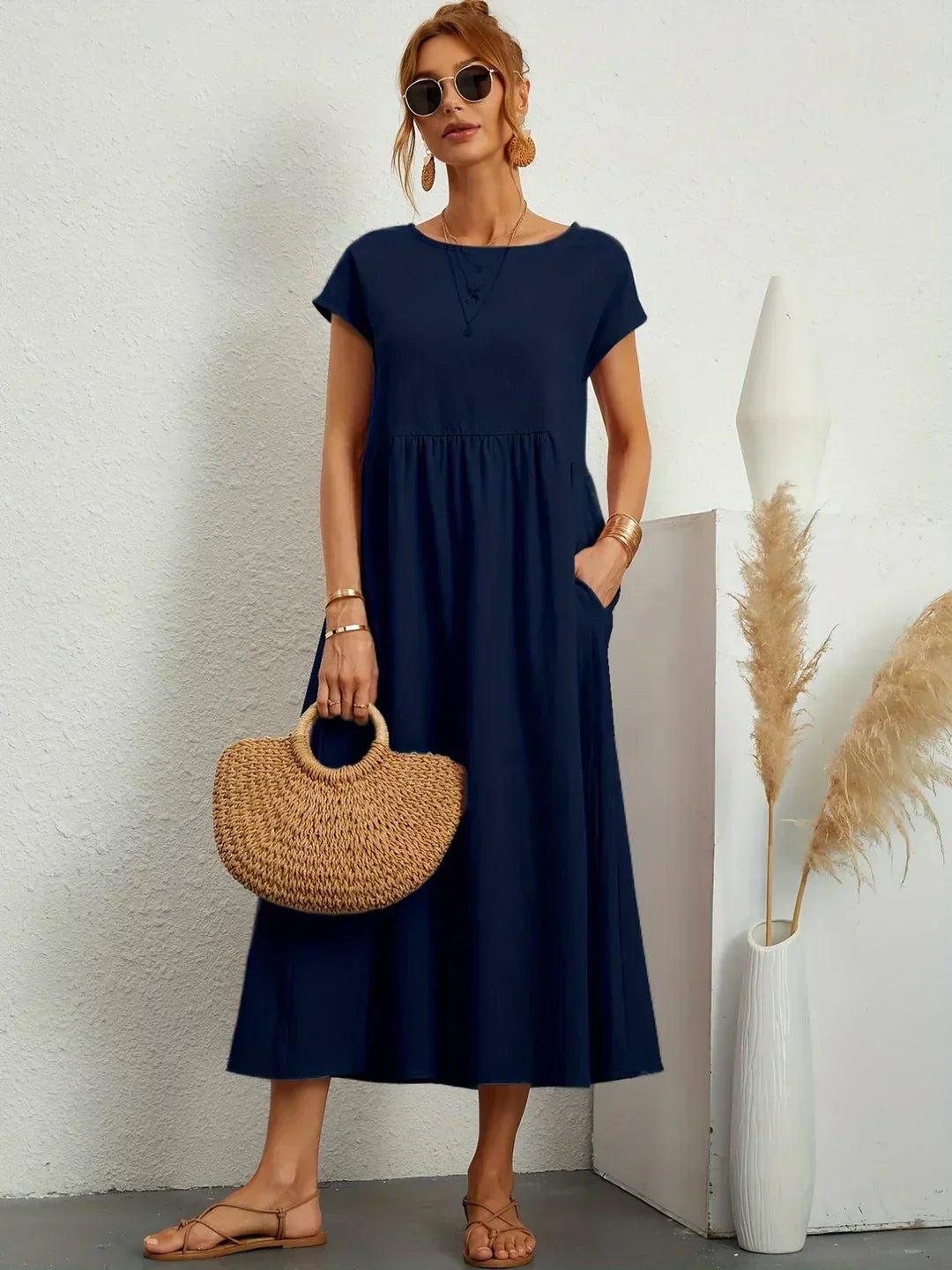 Paula - Vestido midi fluido