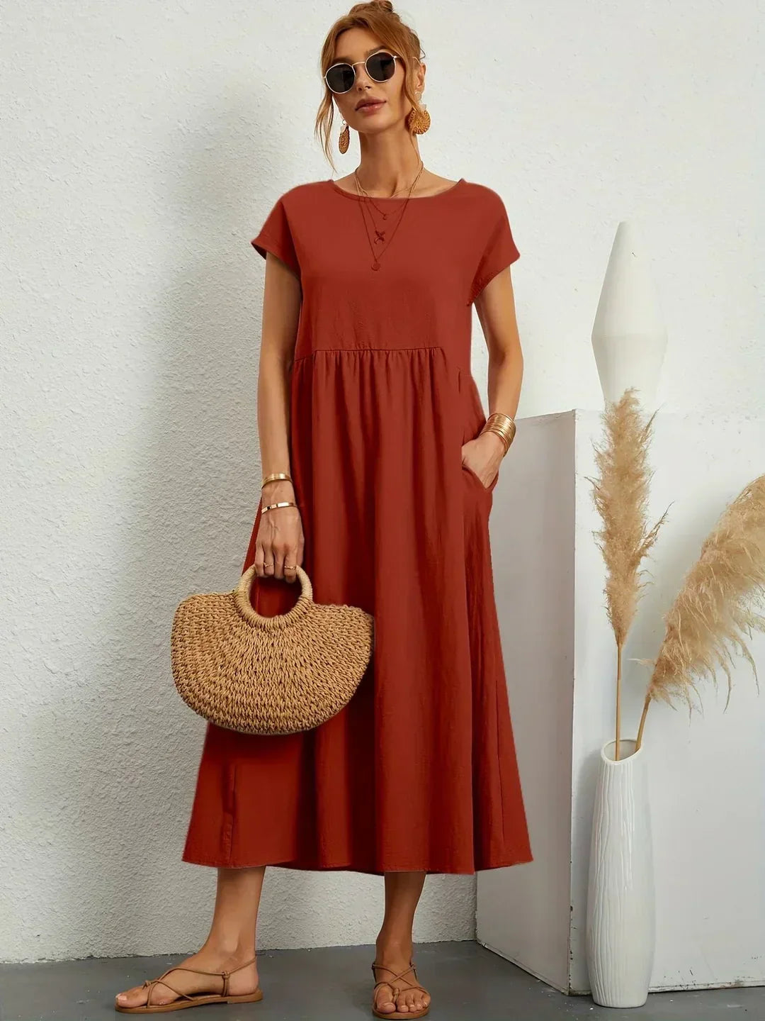 Paula - Vestido midi fluido