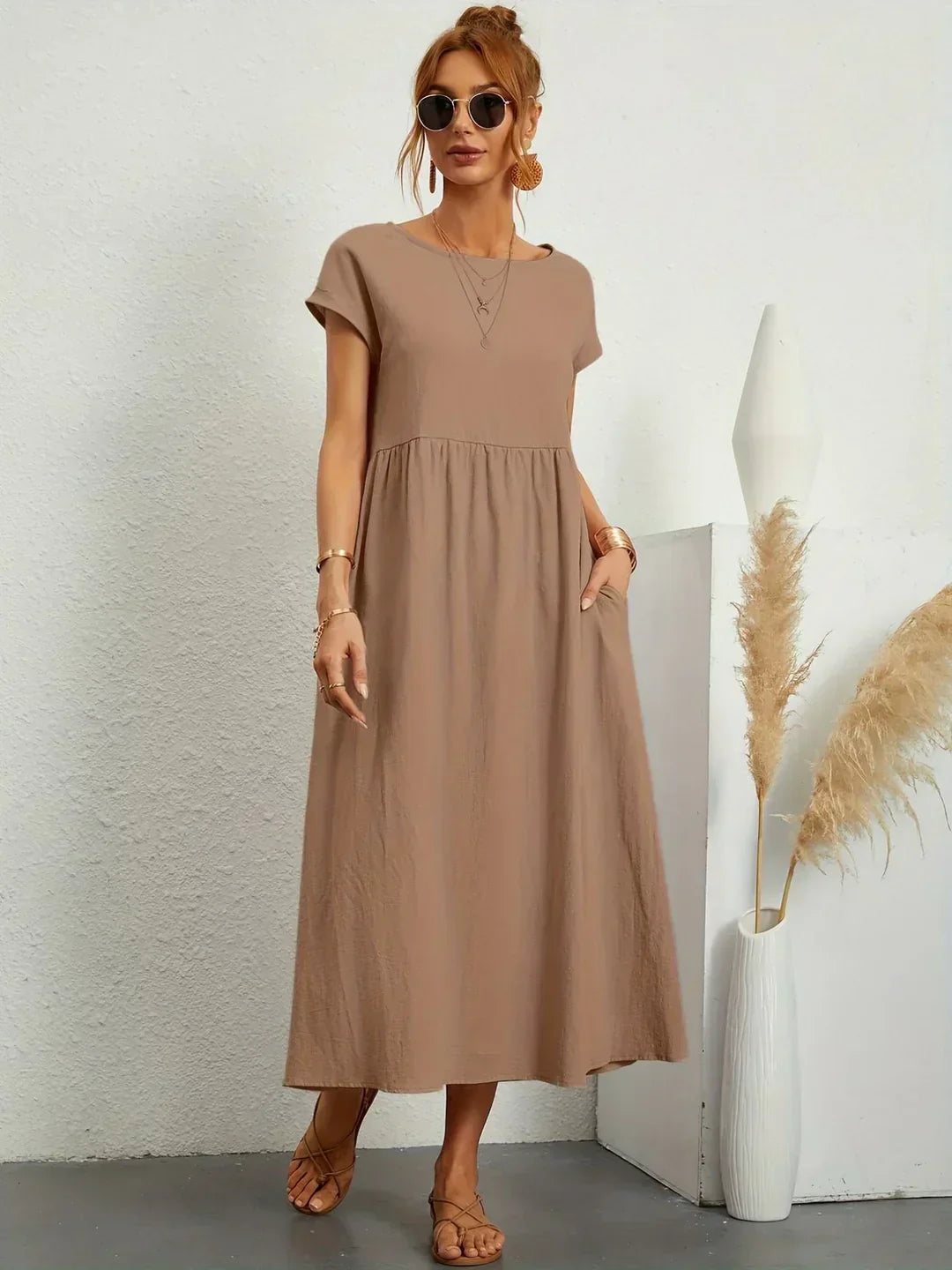 Paula - Vestido midi fluido