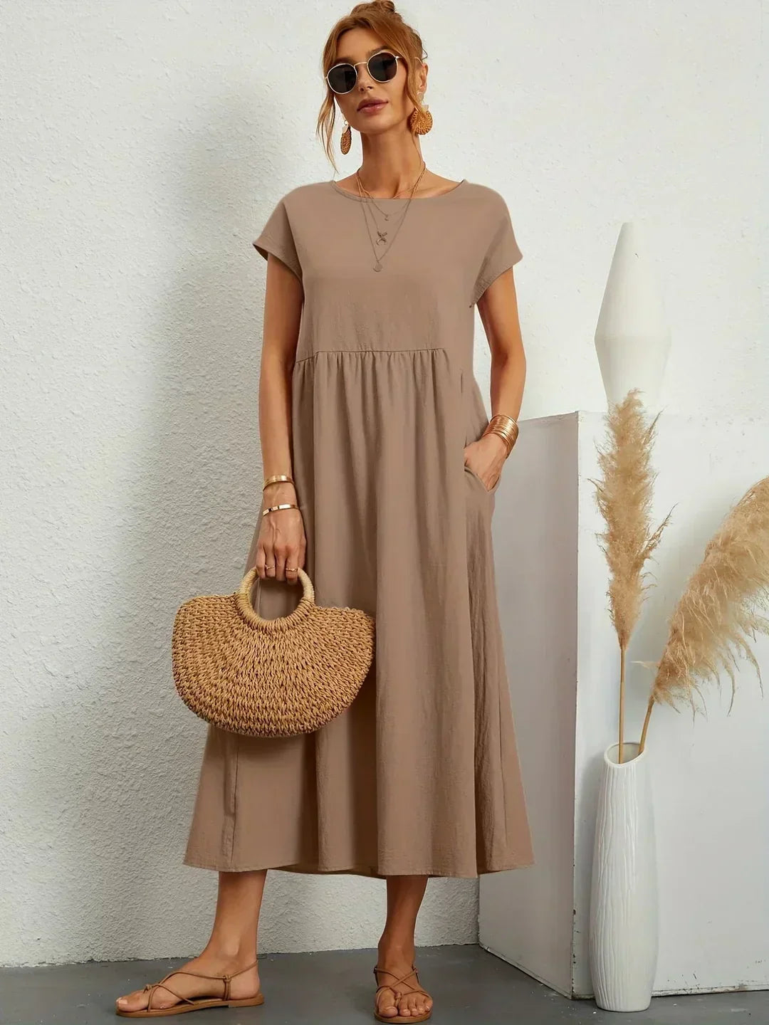 Paula - Vestido midi fluido