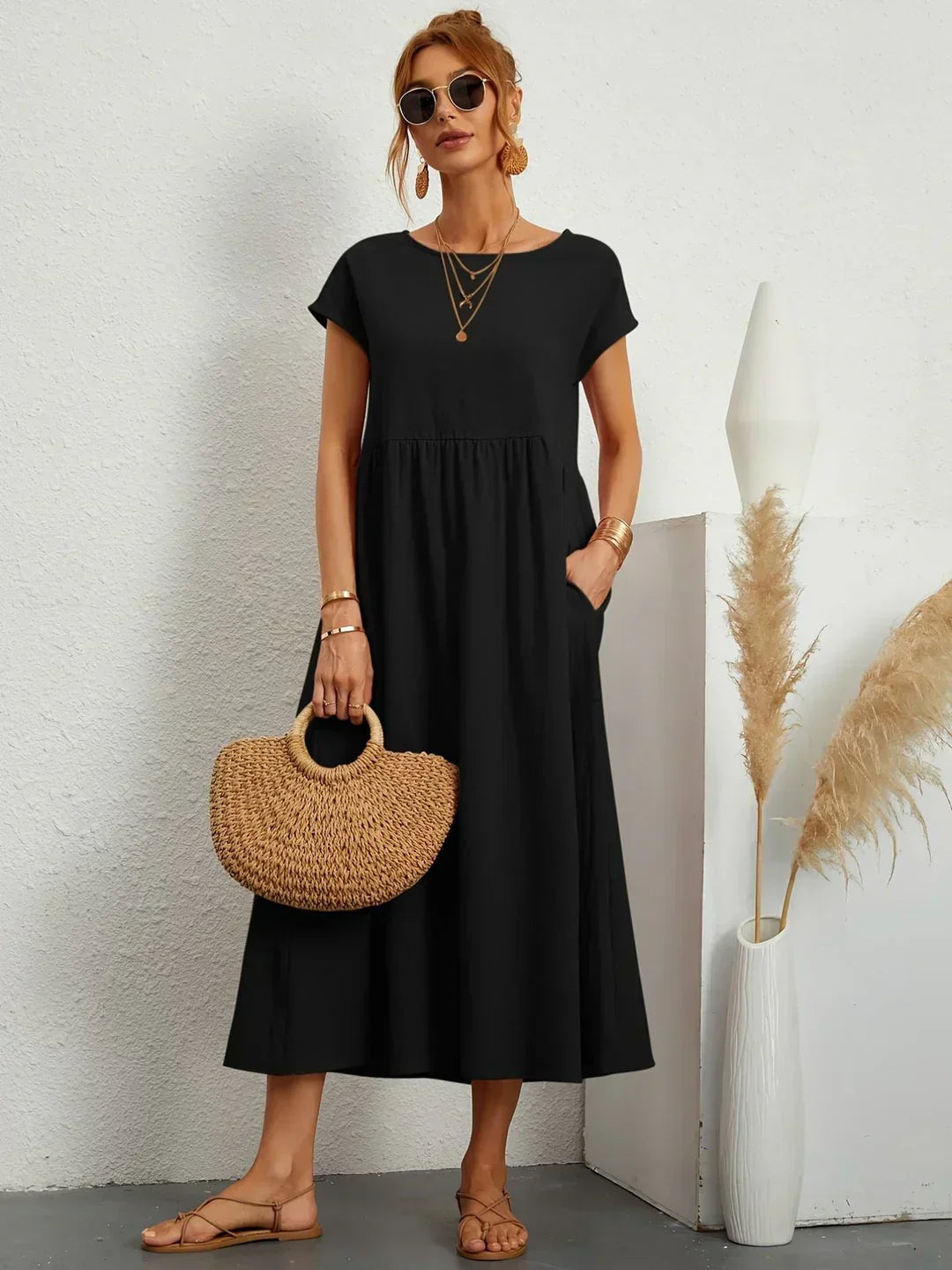 Paula - Vestido midi fluido