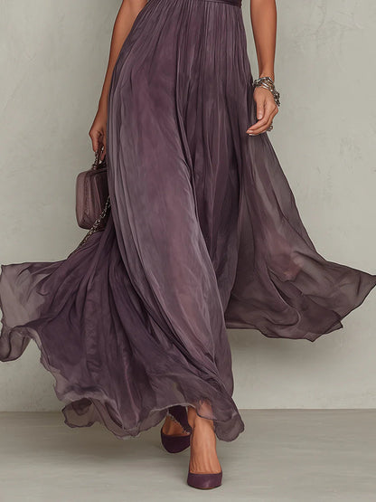 Maria - Vestido de fiesta con escote en forma de gota y ribete de encaje de gasa