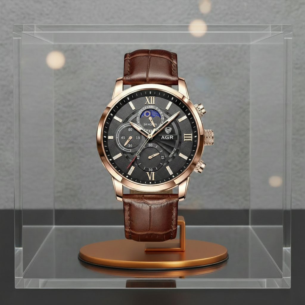 Leonardo - Reloj de cuarzo con correa de piel Luxe