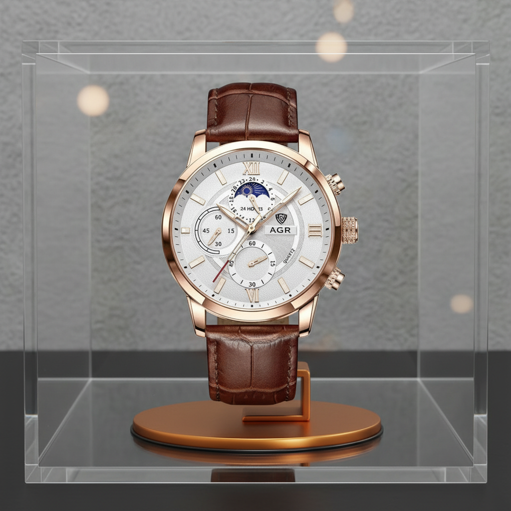 Leonardo - Reloj de cuarzo con correa de piel Luxe
